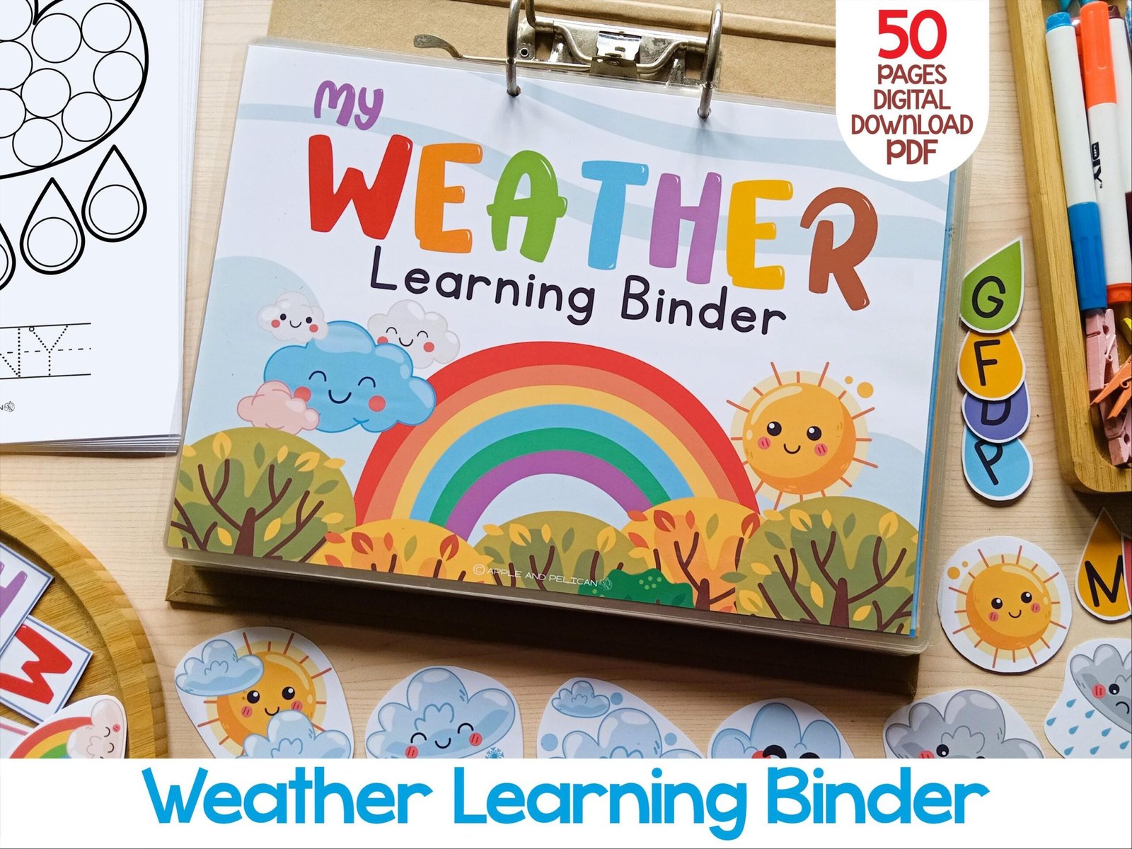 Weather Learning Binder, Printable Toddler Busy Book, Montessori Preschool Activities, Homeschool Resources, Kindergarten Activity Worksheet