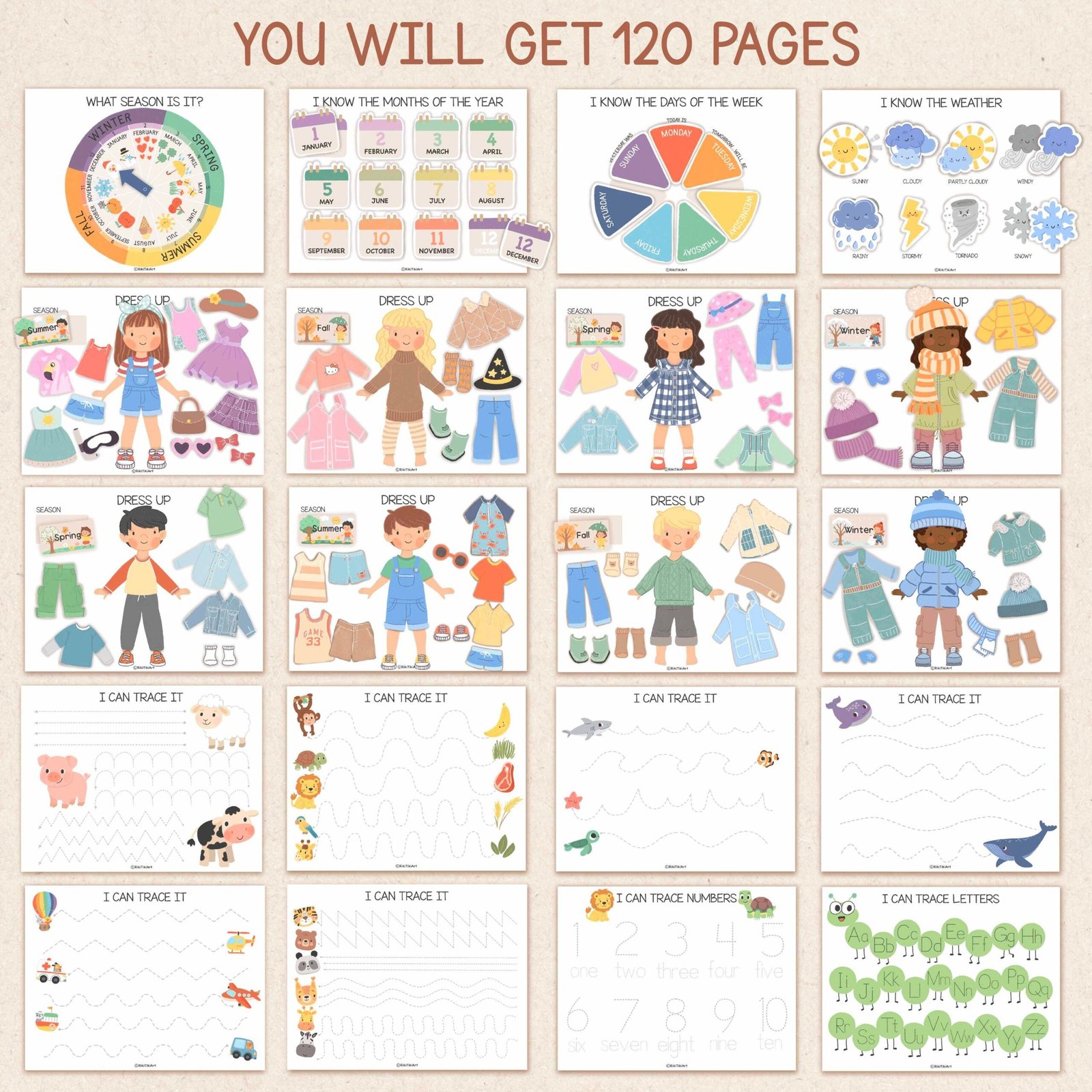 Toddler Busy Book Printable Montessori Learning Binder, Preschool Activities Busy Binder, Kids Quiet Book, Homeschool Resources - Image 4