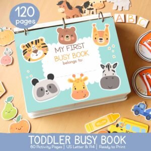 Toddler Busy Book Printable Montessori Learning Binder, Preschool Activities Busy Binder, Kids Quiet Book, Homeschool Resources