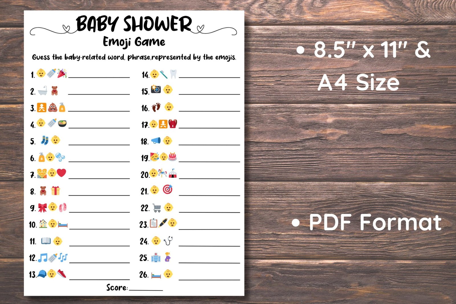 Baby Shower Emoji Game, Baby Shower Emoji Pictionary, Baby Emoji Game, Baby Phrases Emoji Game, Baby Shower Game Printable Emoji Baby Answer - Image 5