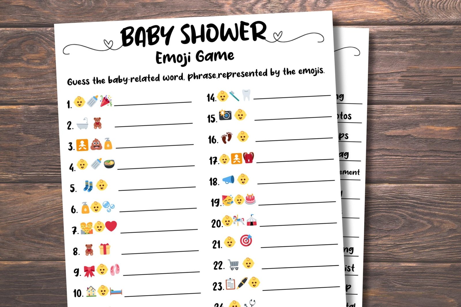 Baby Shower Emoji Game, Baby Shower Emoji Pictionary, Baby Emoji Game, Baby Phrases Emoji Game, Baby Shower Game Printable Emoji Baby Answer - Image 4