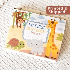 Toddler Busy Book – Personalized Preschool Learning Binder, Preschool Activity Book Ages 3-6