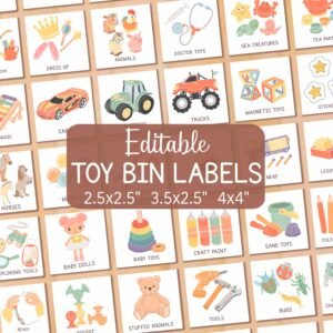 Editable Toy Bin Labels - Playroom Storage Box Organization, Daycare Kindergarten Preschool Homeschool  Nursery Printable Toy Trofast Labels