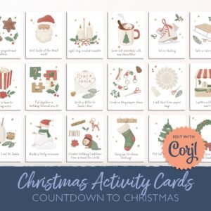 42 Advent Calendar Activity Cards: Christmas Countdown for Kids (PRINTABLE)