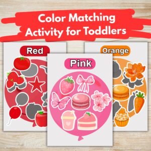 Color Matching Activity for Toddlers | Cut & Paste Shapes Game | Preschool Learning Printable | Fine Motor Skills Busy Book PDF