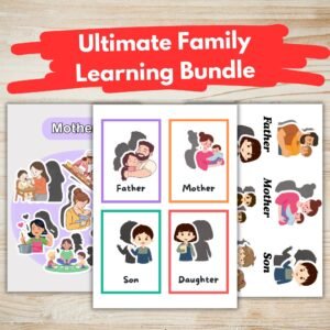 Ultimate Family Learning Bundle | Family Members Matching, Flash Cards & Shadow Activity | Printable PDF | Kids Educational Pack