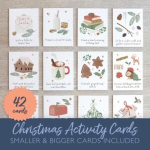 Editable Advent Calendar Activity Cards, Christmas Countdown, Kids Advent Flashcards, Children's Holiday Activities PRINTABLE