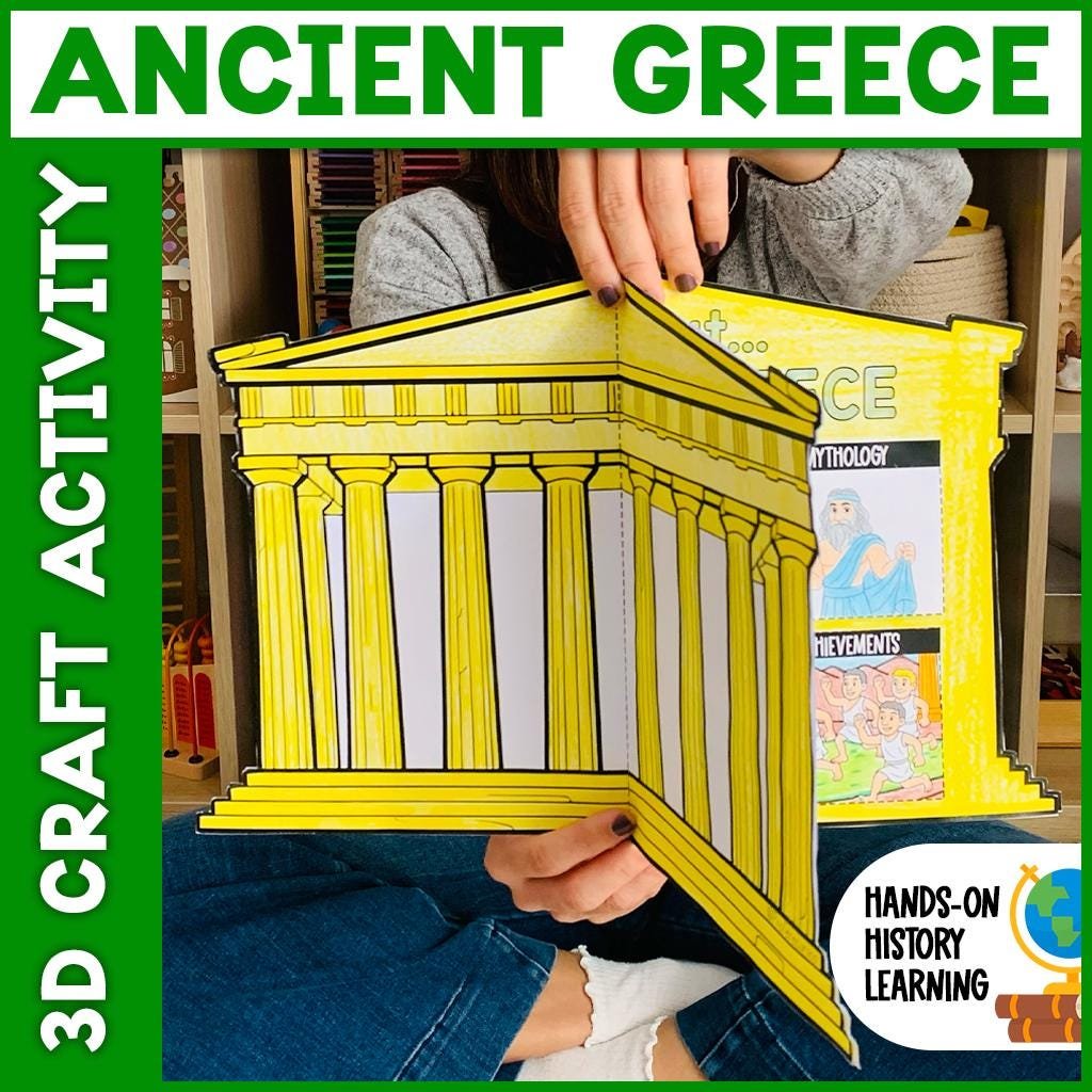 Ancient Greece Project Craft Activity | Parthenon 3D Craftivity | Ancient Civilizations Class Project | Social Studies Class Project
