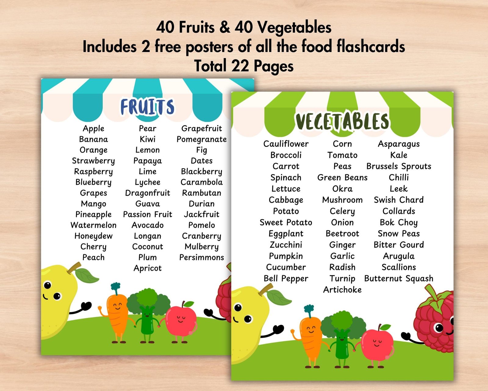 80 Fruits Vegetables Flashcards, Printable Real Photo Food Nomenclature Flash Cards PDF, Educational Back to School Activity Montessori - Image 3