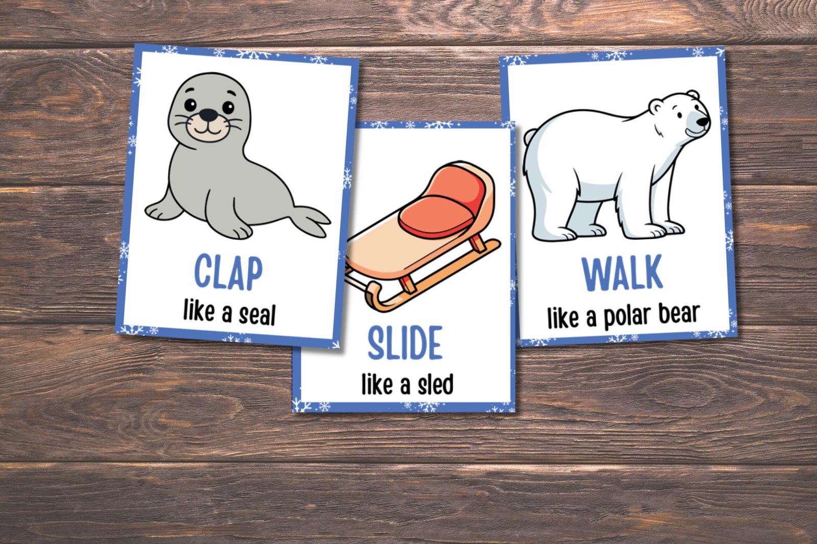 Winter Movement Cards, Winter Game, 28 Winter Flashcards, Educational Activity, Gross Motor Skills, Winter Actions Cards, Winter Activity - Image 3