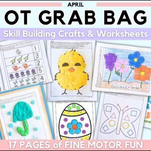 April Occupational Therapy Preschool Fine Motor Skills: Spring OT Scissor Skill, Preschool Tracing, Easter Homeschool Worksheets For Kids