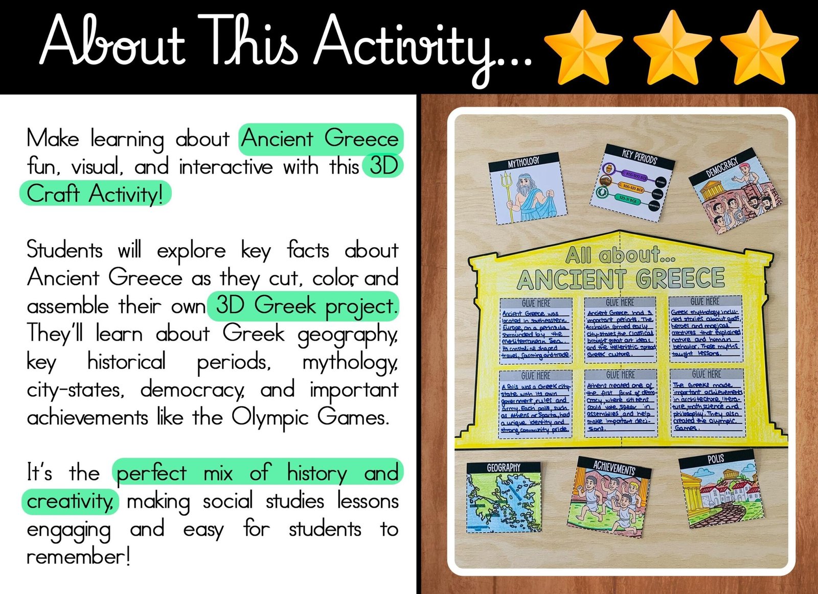 Ancient Greece Project Craft Activity | Parthenon 3D Craftivity | Ancient Civilizations Class Project | Social Studies Class Project - Image 6