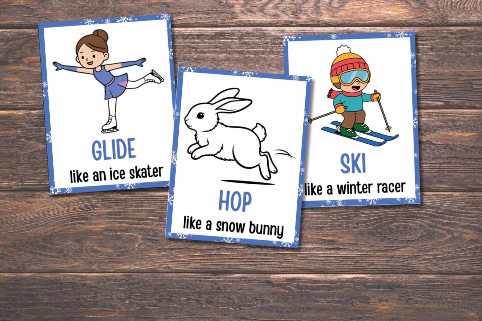 Winter Movement Cards, Winter Game, 28 Winter Flashcards, Educational Activity, Gross Motor Skills, Winter Actions Cards, Winter Activity - Image 2
