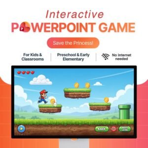 Save the Princess – Interactive PowerPoint Game for Kids | Educational Platformer with Questions | Classroom & Homeschool Activity