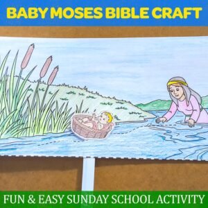 Baby Moses Exodus Bible Craft Kit For Kids | Basket On The Nile Elementary Sunday School Activity | Printable PDF Lesson Resource