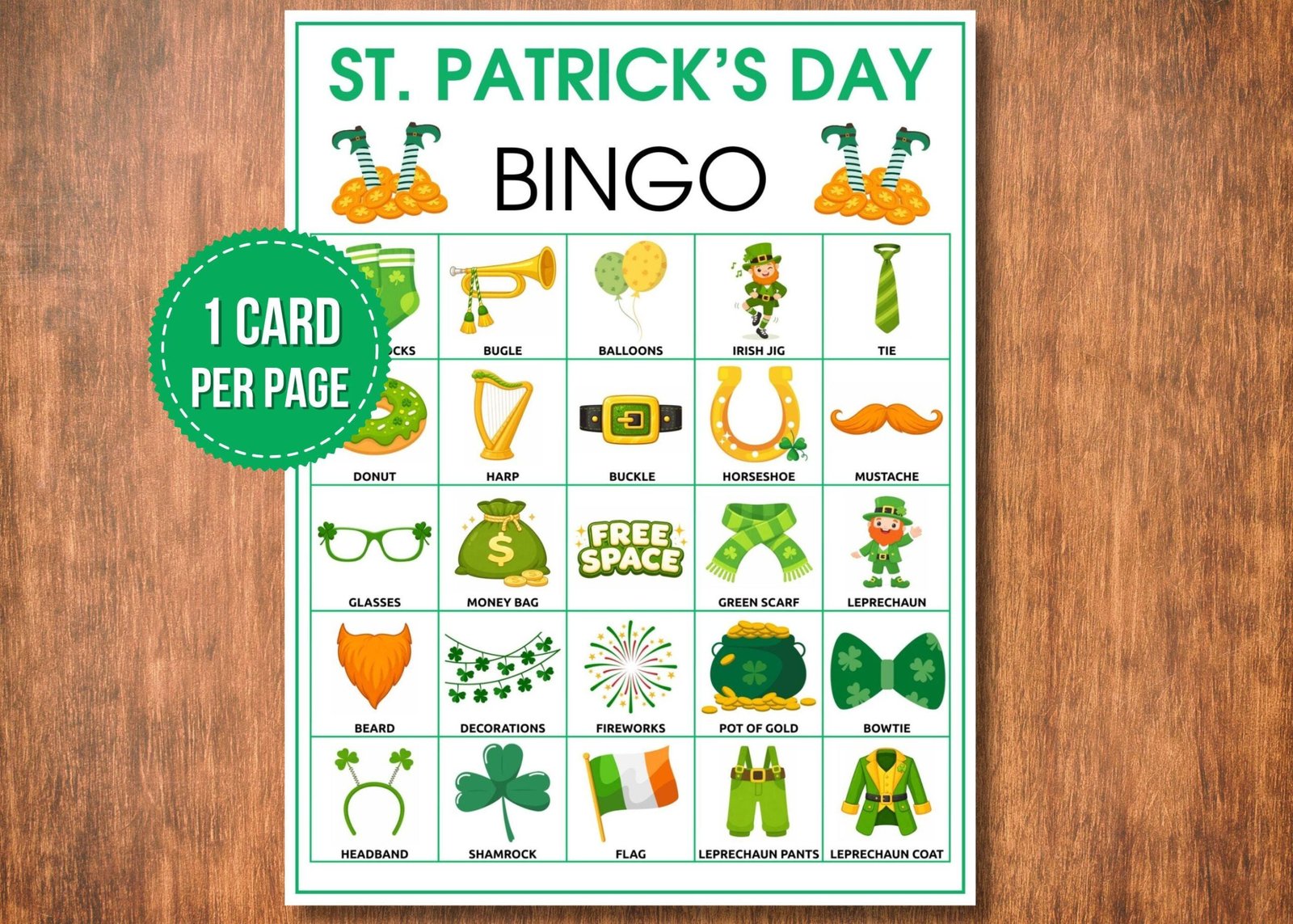 St. Patrick’s Day Bingo Game | 50 Unique Cards + 36 Calling Cards | Printable Party Game | Instant Download - Image 3
