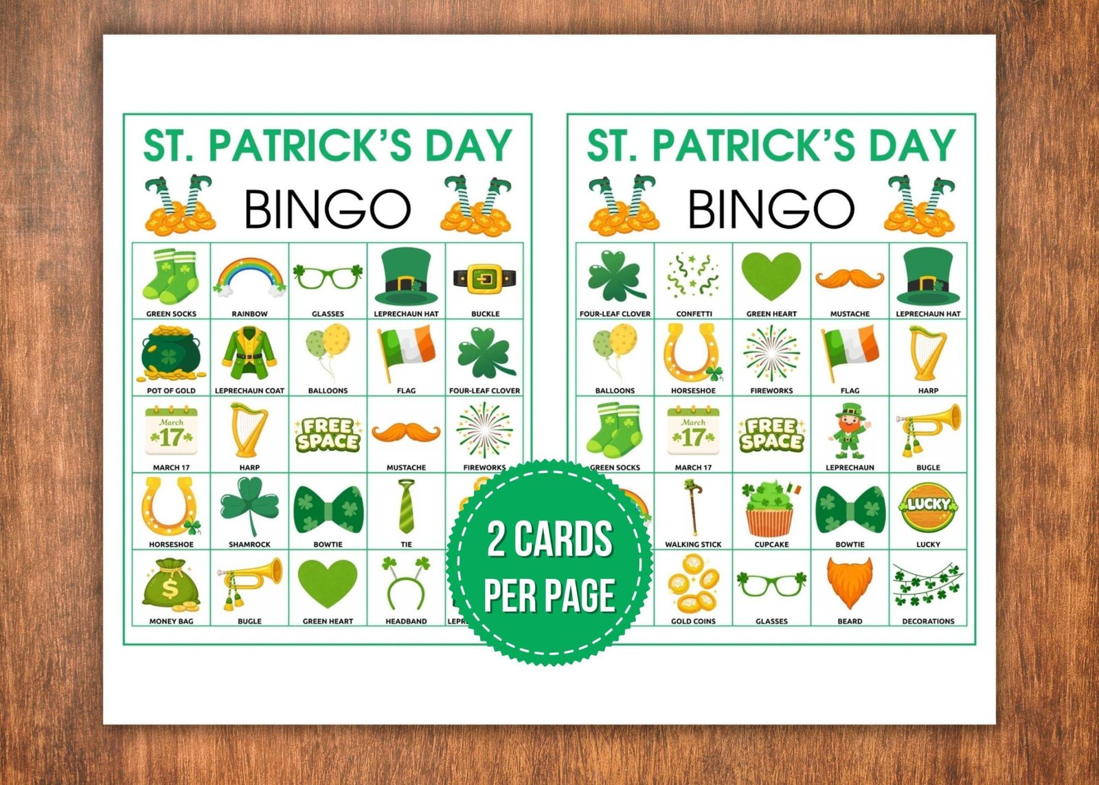 St. Patrick’s Day Bingo Game | 50 Unique Cards + 36 Calling Cards | Printable Party Game | Instant Download - Image 4