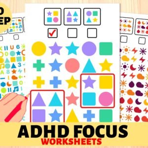 Visual Discrimination Printable Worksheets ADHD Focus Games Occupational Therapy Brain Scanning Activities Special Ed