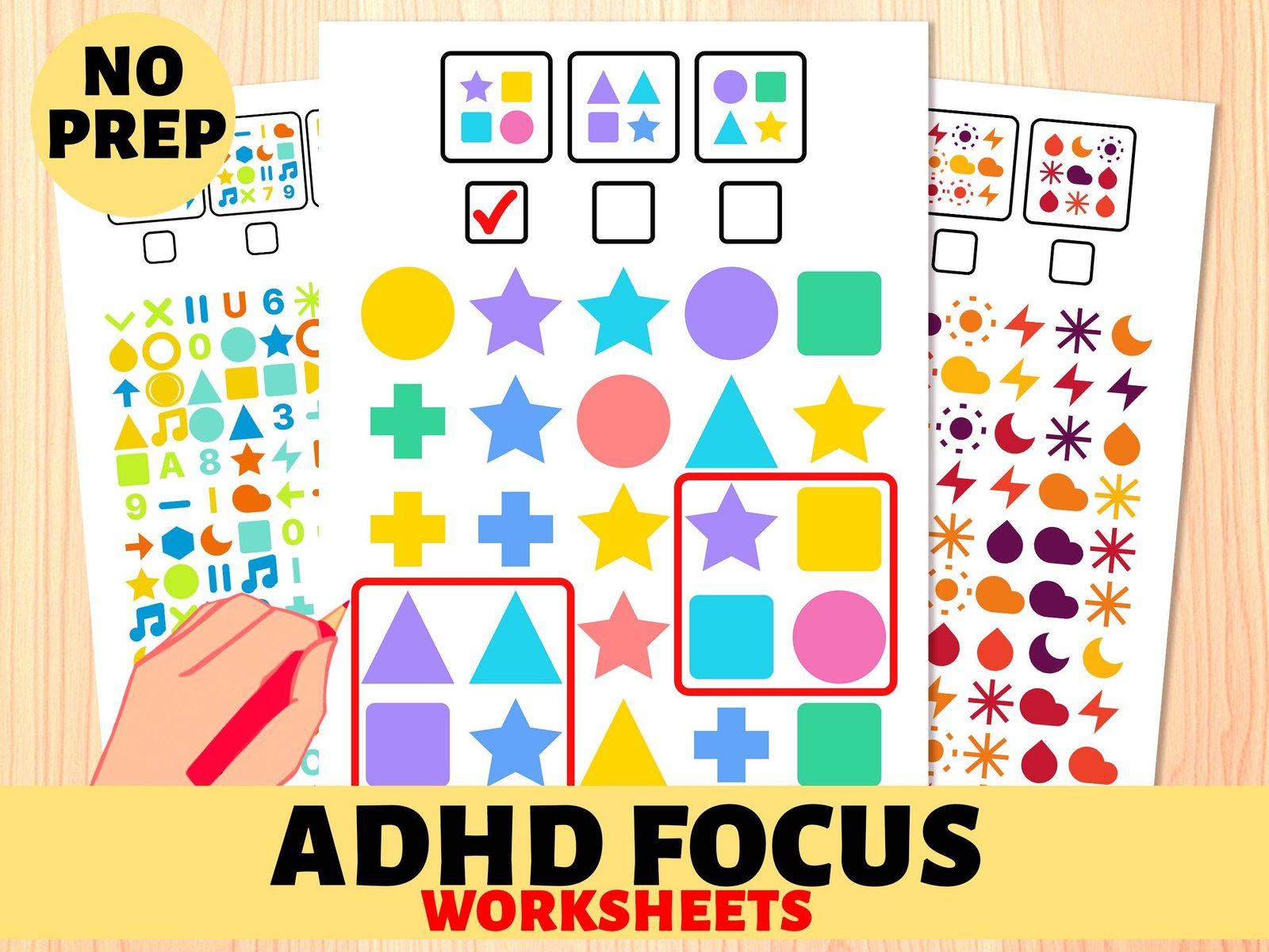 Visual Discrimination Printable Worksheets ADHD Focus Games Occupational Therapy Brain Scanning Activities Special Ed