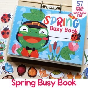 Spring Busy Book Printable, Preschool Learning Binder, Toddler Quiet Book, Homeschool Preschool Spring Activity Book