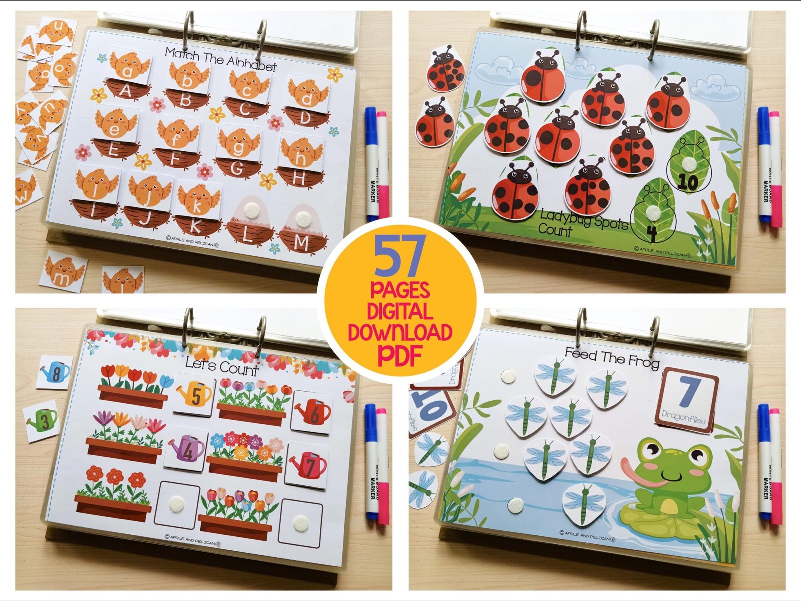 Spring Busy Book Printable, Preschool Learning Binder, Toddler Quiet Book, Homeschool Preschool Spring Activity Book - Image 5