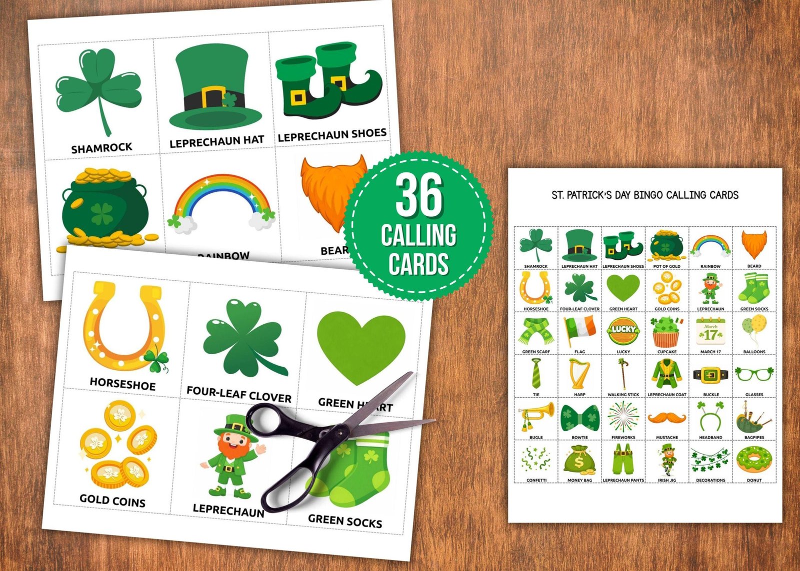 St. Patrick’s Day Bingo Game | 50 Unique Cards + 36 Calling Cards | Printable Party Game | Instant Download - Image 5