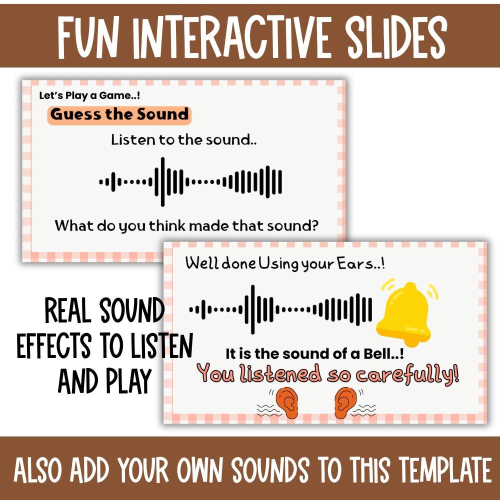 5 Senses Presentation Slides Canva Template, Five Senses Activities, Classroom Slides for Preschool science lesson - Image 5