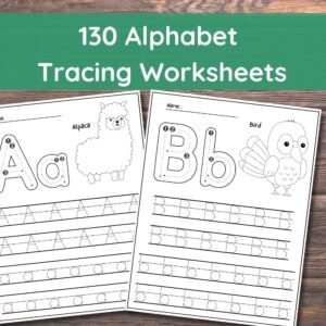 Alphabet Tracing Worksheets for Kids, Letter Tracing Printable Workbook, Handwriting Practice Preschool  Kindergarten Homeschool Montessori